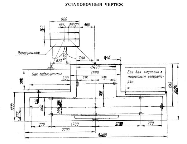 Настановне креслення плоскошліфувального верстата 3Б724